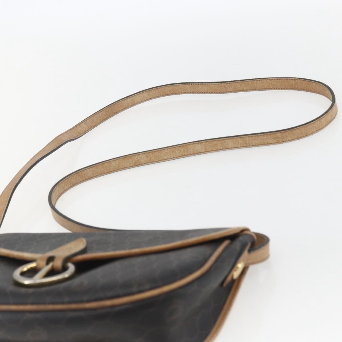 Christian Dior Honeycomb Canvas Shoulder Bag PVC Black Gold Auth 151749