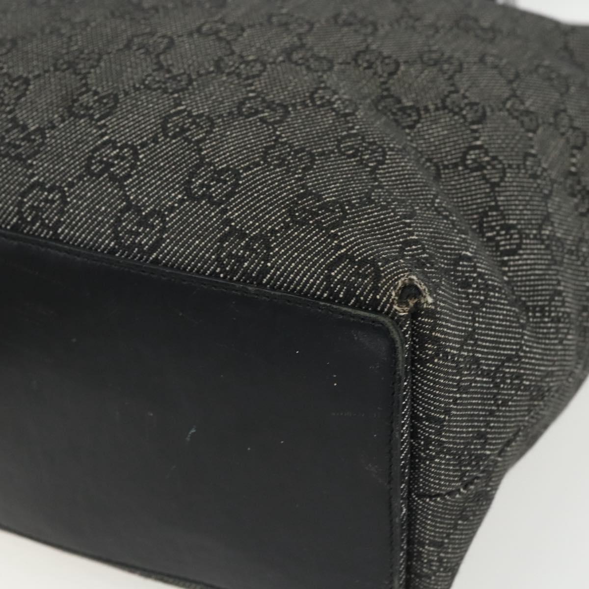 GUCCI GG Canvas Tote Bag Black Silver 31243 Auth 151751