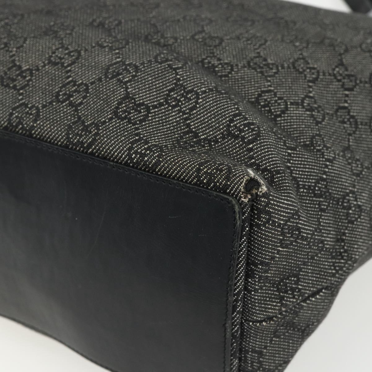 GUCCI GG Canvas Tote Bag Black Silver 31243 Auth 151751