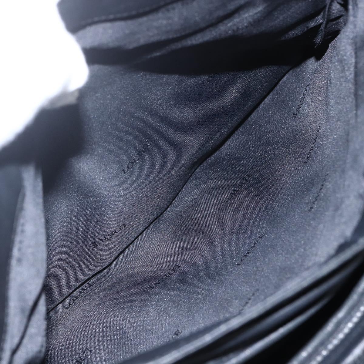 LOEWE Hand Bag Leather 2way Black Silver Auth 151766