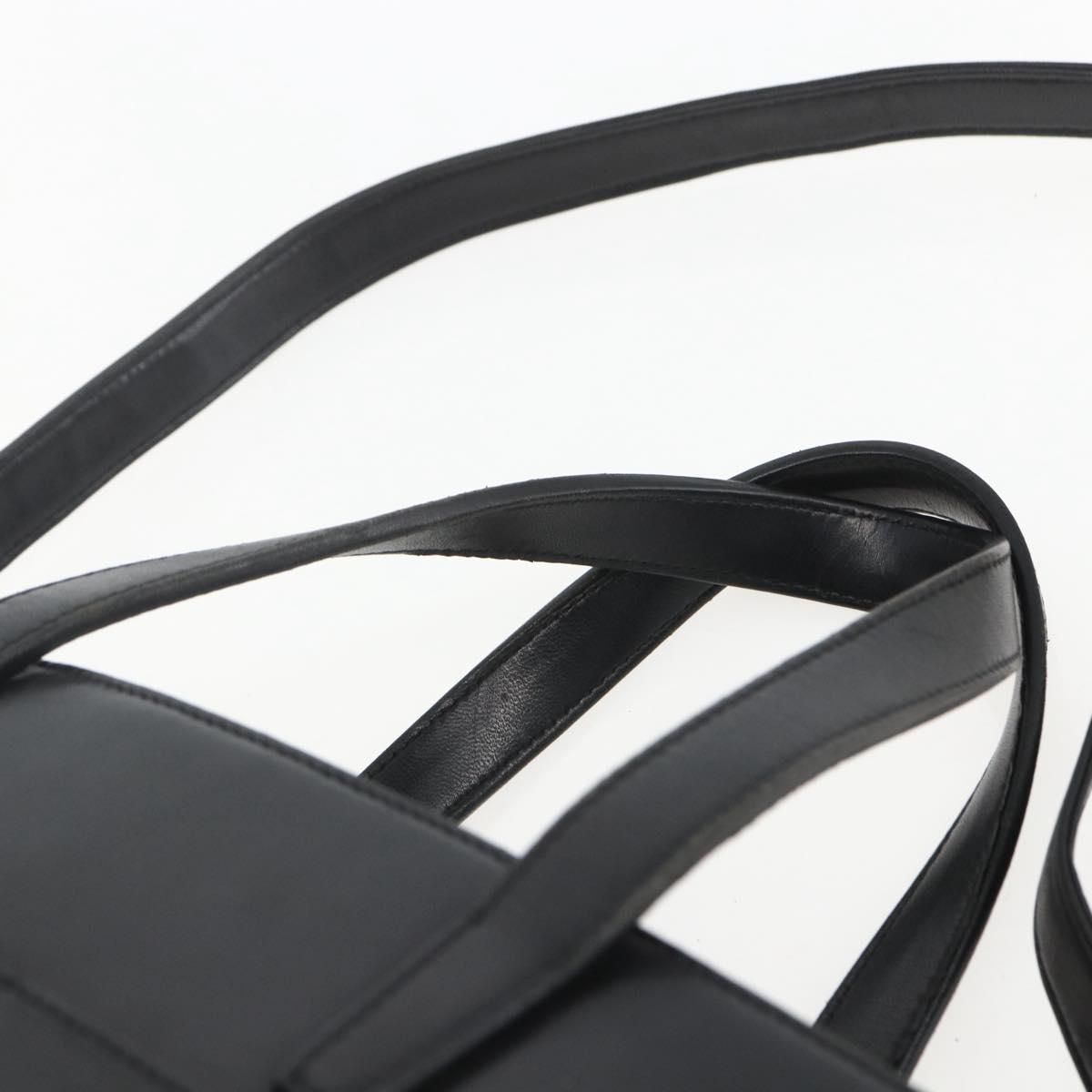 LOEWE Hand Bag Leather 2way Black Silver Auth 151766