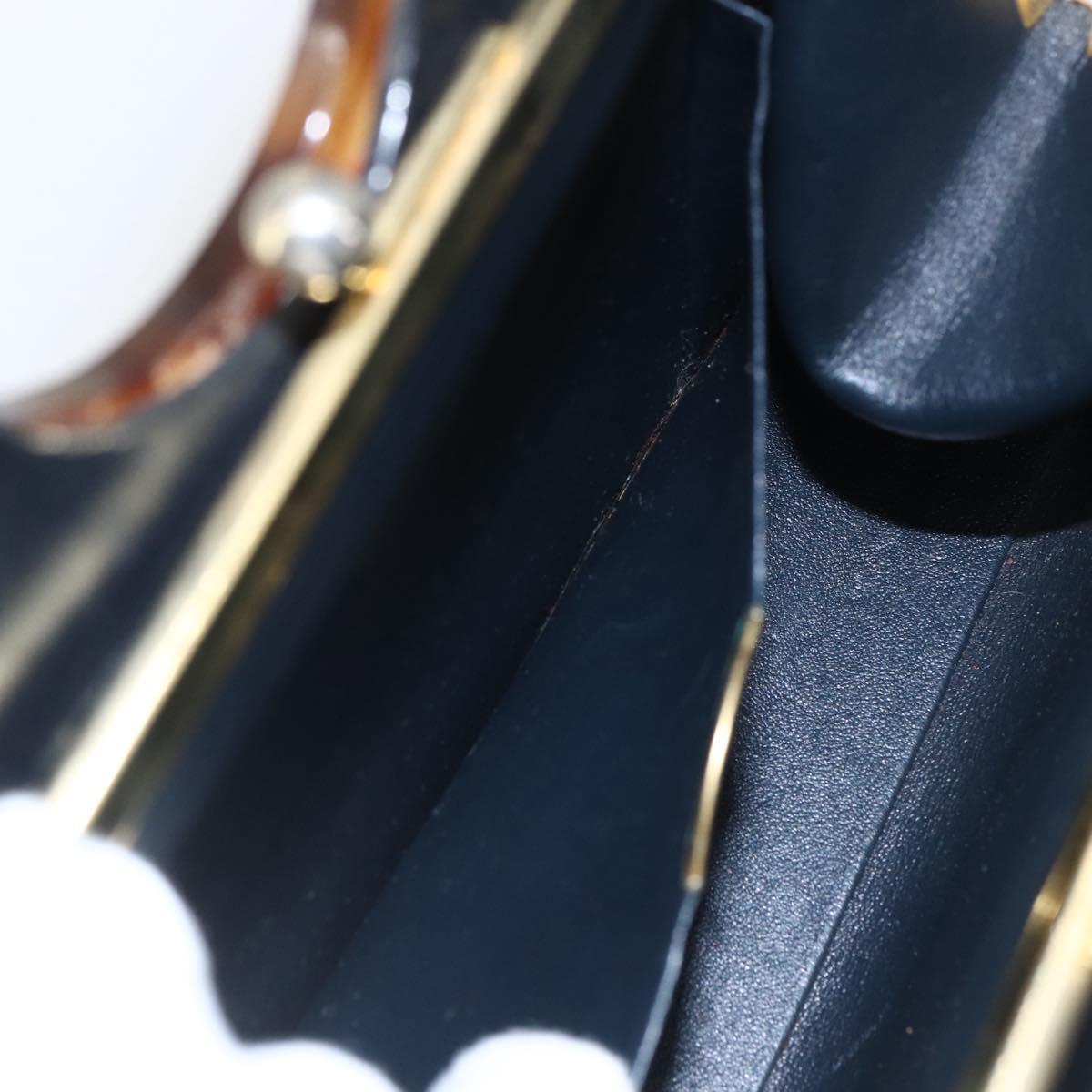 Christian Dior Hand Bag Leather 2way Black Gold Auth 151767V