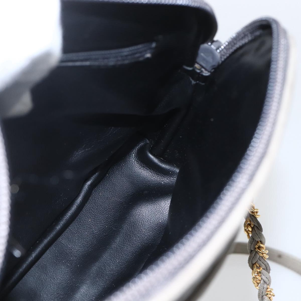 BALLY Shoulder Bag Leather Gray Gold Auth 151768