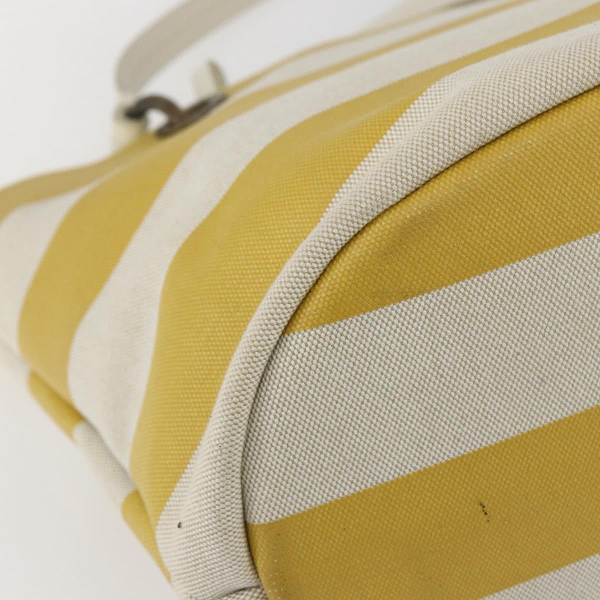 BURBERRY Blue Label Tote Bag Canvas Yellow Auth 151770