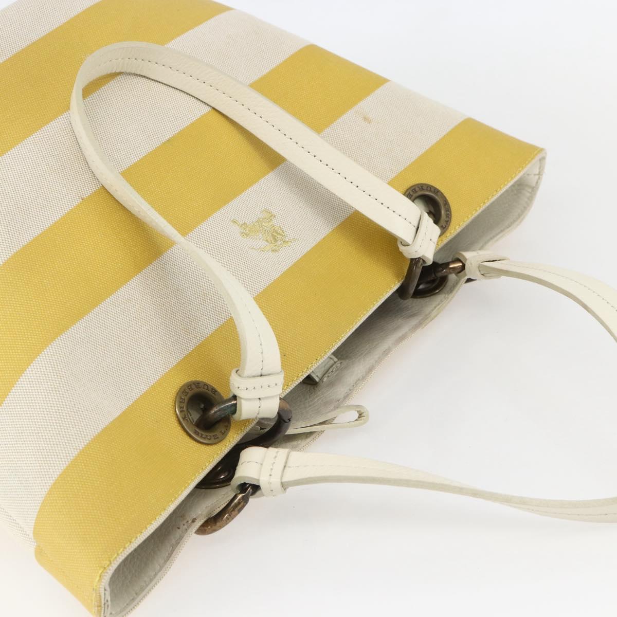 BURBERRY Blue Label Tote Bag Canvas Yellow Auth 151770