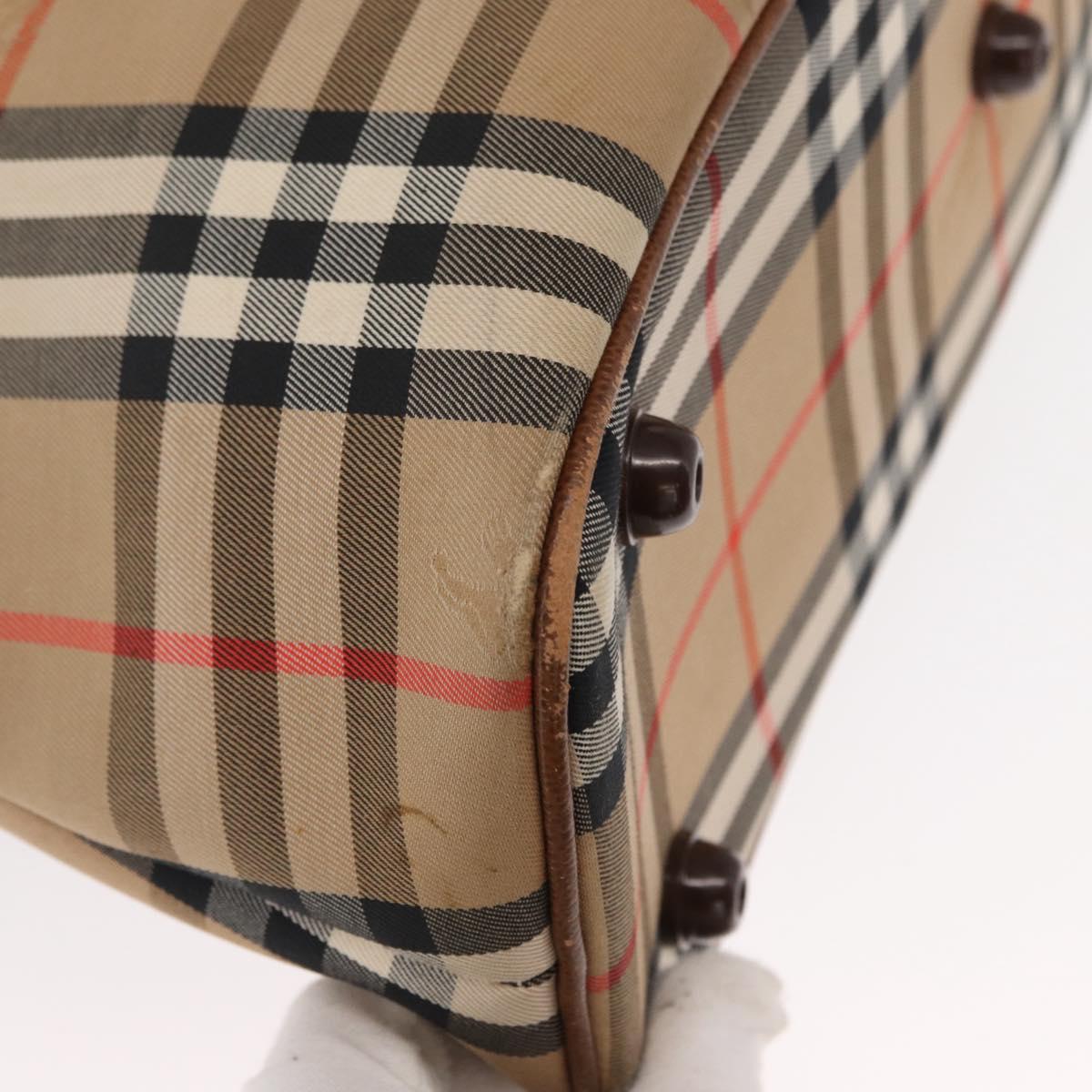 Burberrys Nova Check Hand Bag Canvas 2way Beige Auth 151772