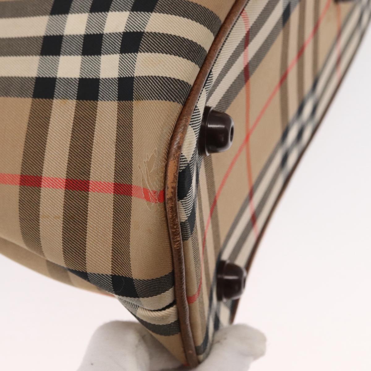 Burberrys Nova Check Hand Bag Canvas 2way Beige Auth 151772