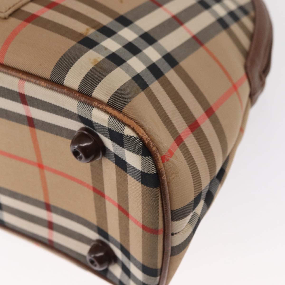 Burberrys Nova Check Hand Bag Canvas 2way Beige Auth 151772