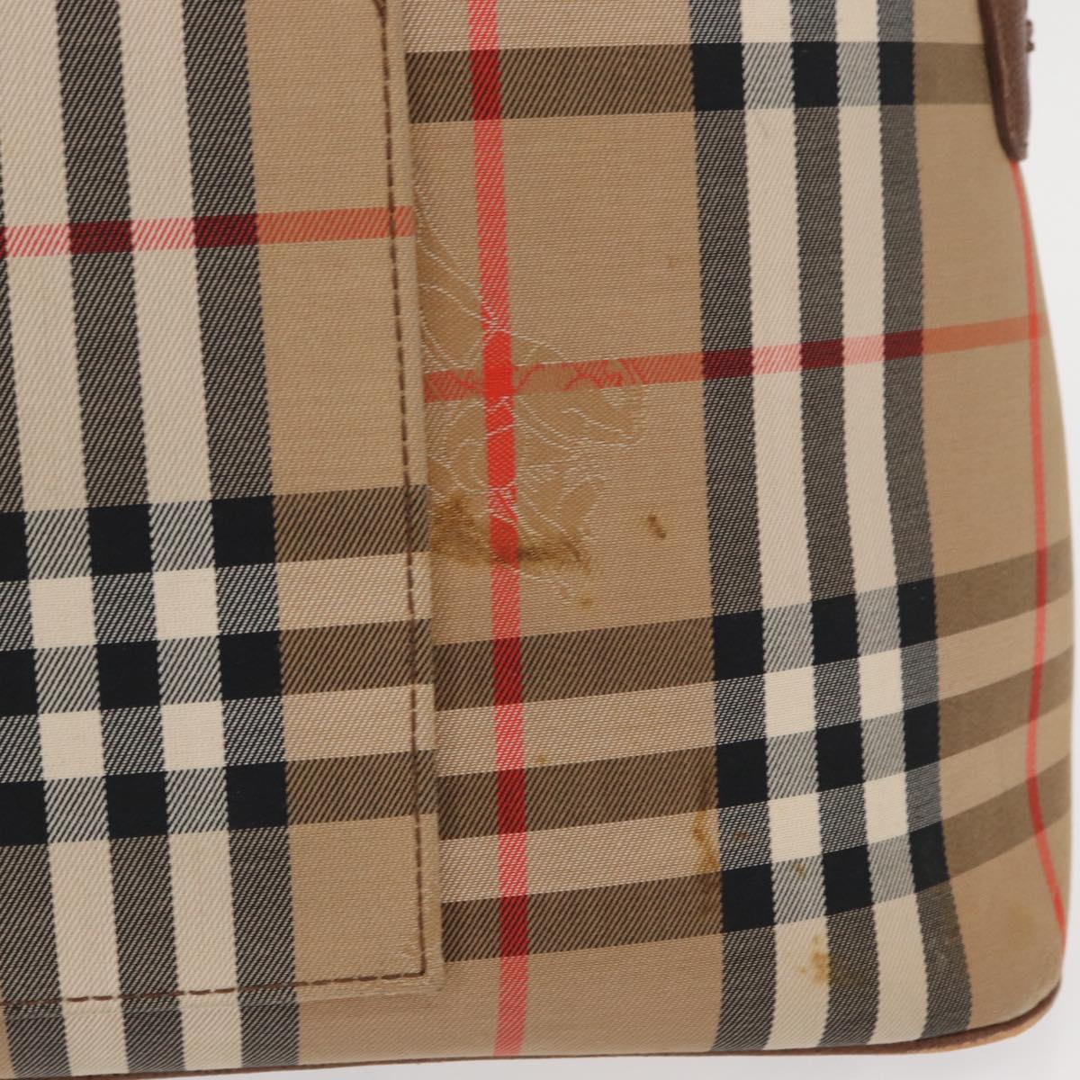 Burberrys Nova Check Hand Bag Canvas 2way Beige Auth 151772