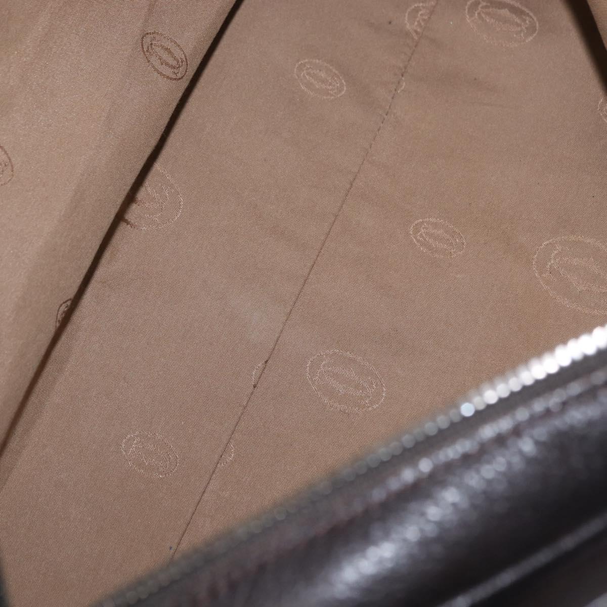 CARTIER Hand Bag Leather Black Auth 151775