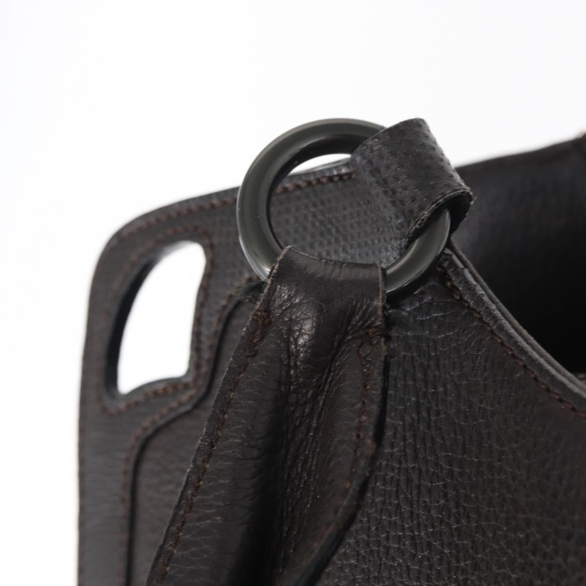 CARTIER Hand Bag Leather Black Auth 151775