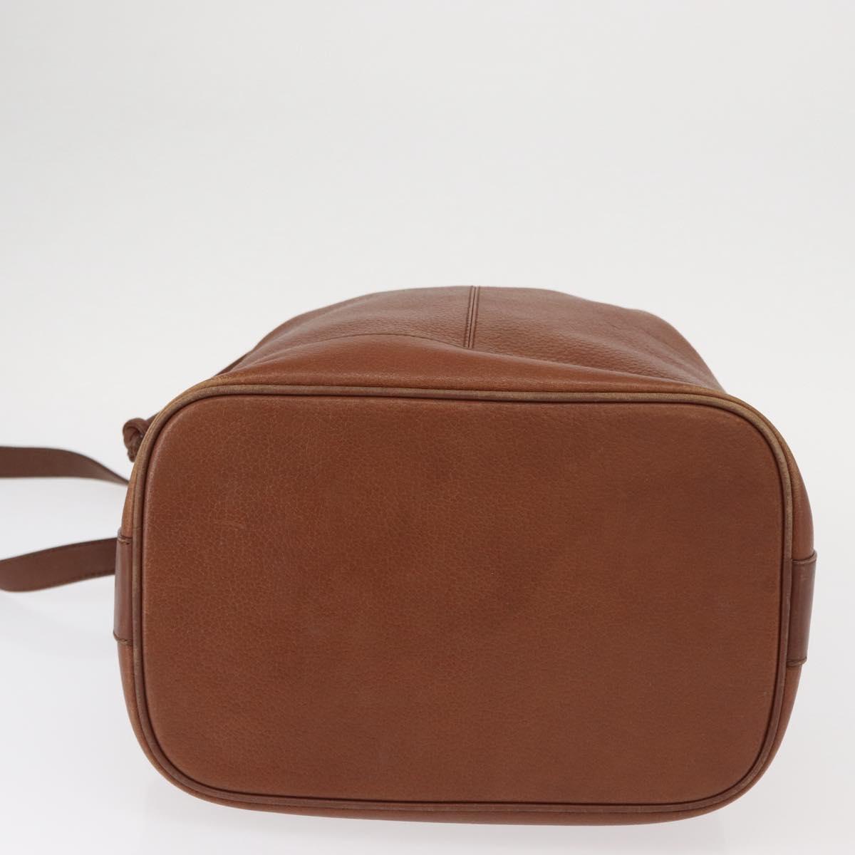 Burberrys Shoulder Bag Leather Brown Gold Auth 151776