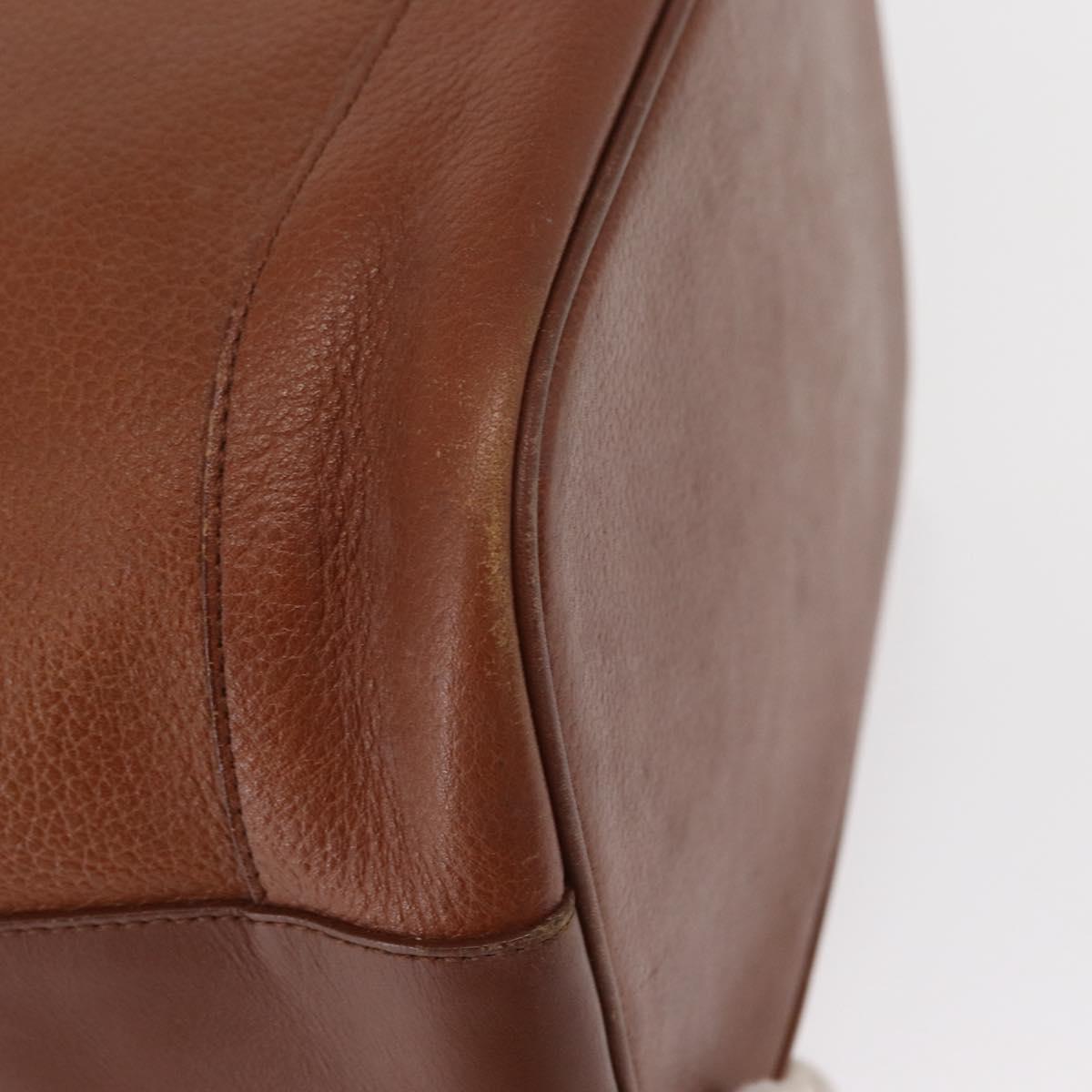 Burberrys Shoulder Bag Leather Brown Gold Auth 151776