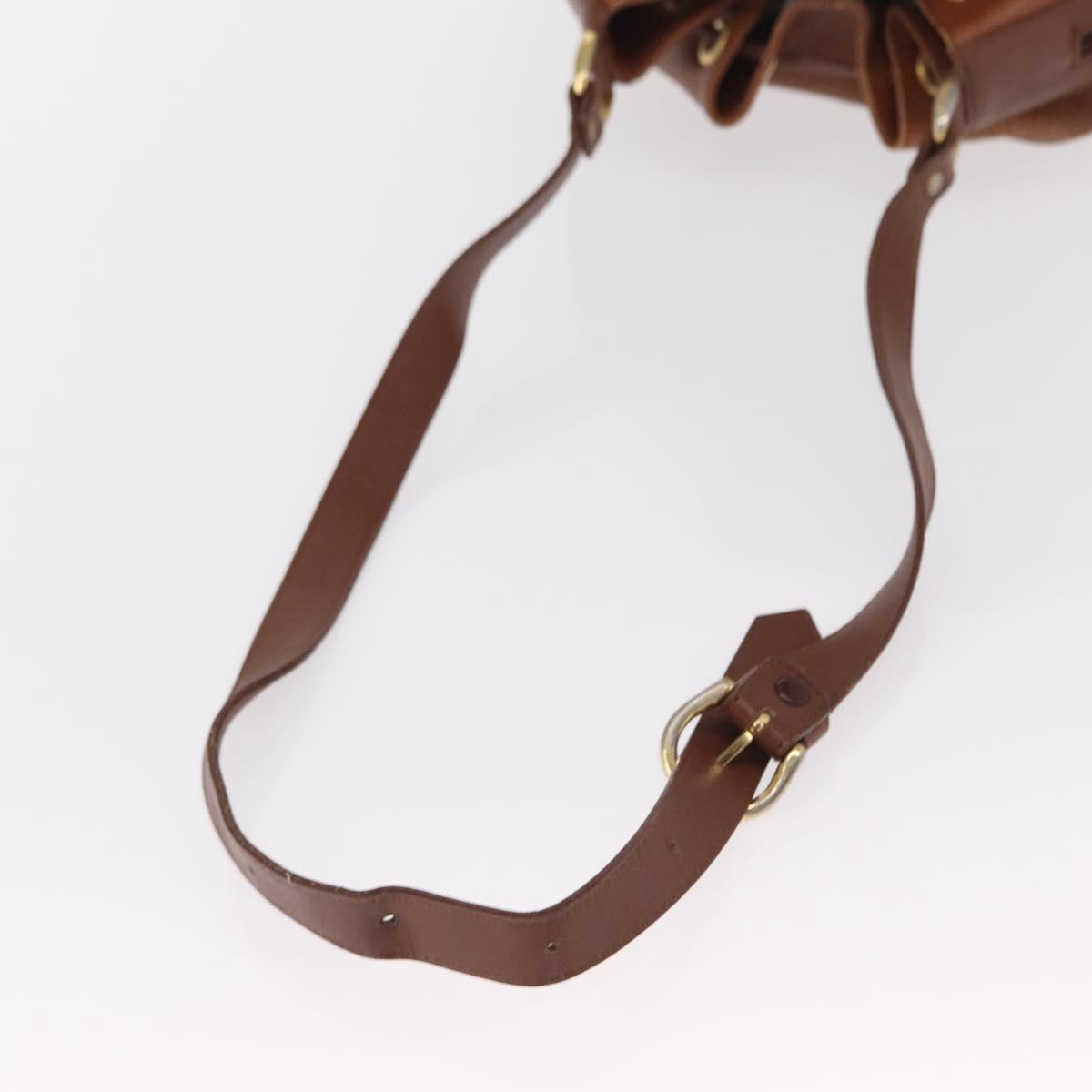 Burberrys Shoulder Bag Leather Brown Gold Auth 151776