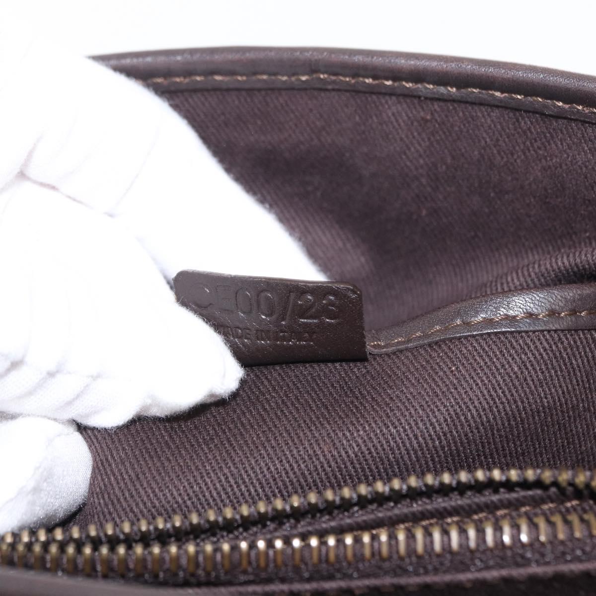 CELINE Macadam Canvas Hand Bag Beige Gold Auth 151779