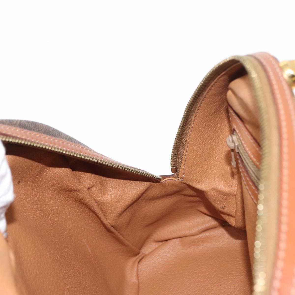 CELINE Macadam Canvas Hand Bag PVC Leather Brown Gold Auth 151782