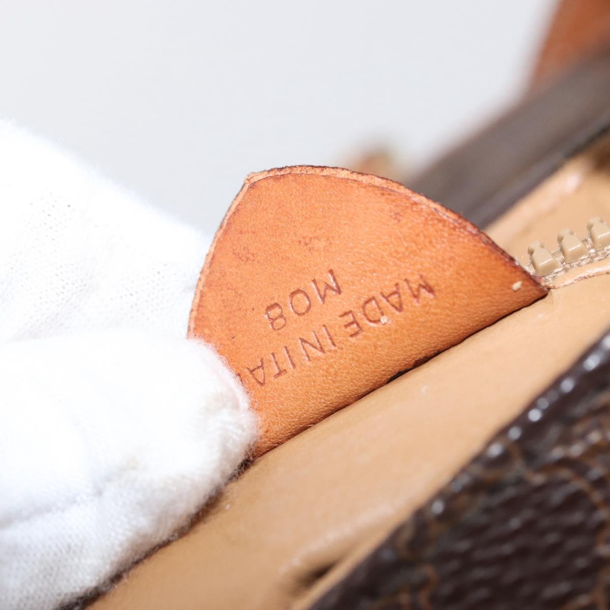 CELINE Macadam Canvas Shoulder Bag PVC Leather Brown Gold Auth 151785