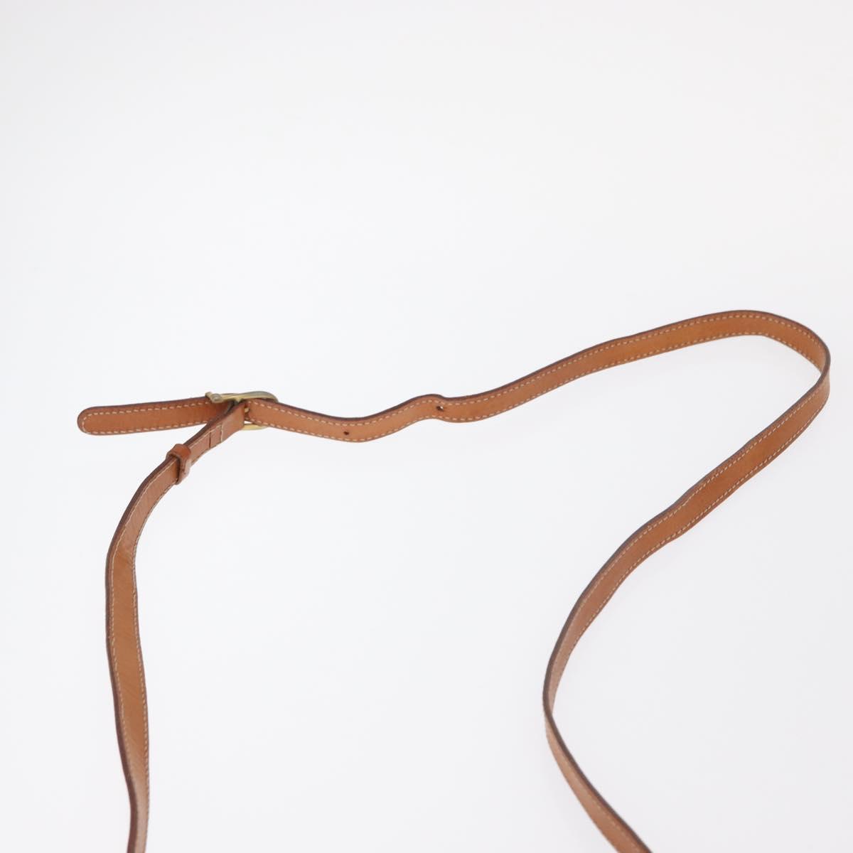 CELINE Macadam Canvas Shoulder Bag PVC Leather Brown Gold Auth 151785