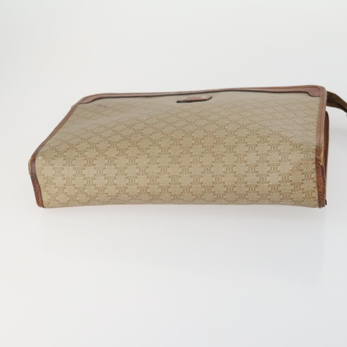 CELINE Macadam Canvas Shoulder Bag PVC 4 Set Beige Brown Navy Auth 151786