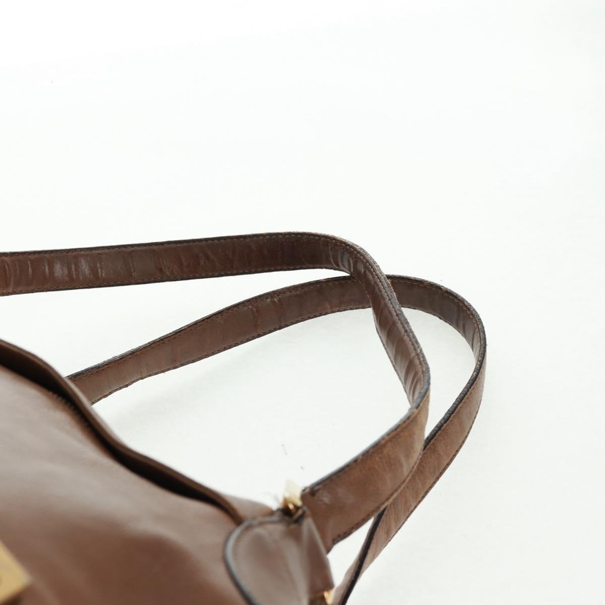 Chloe Hand Bag Leather 2way Brown Gold Auth 151789