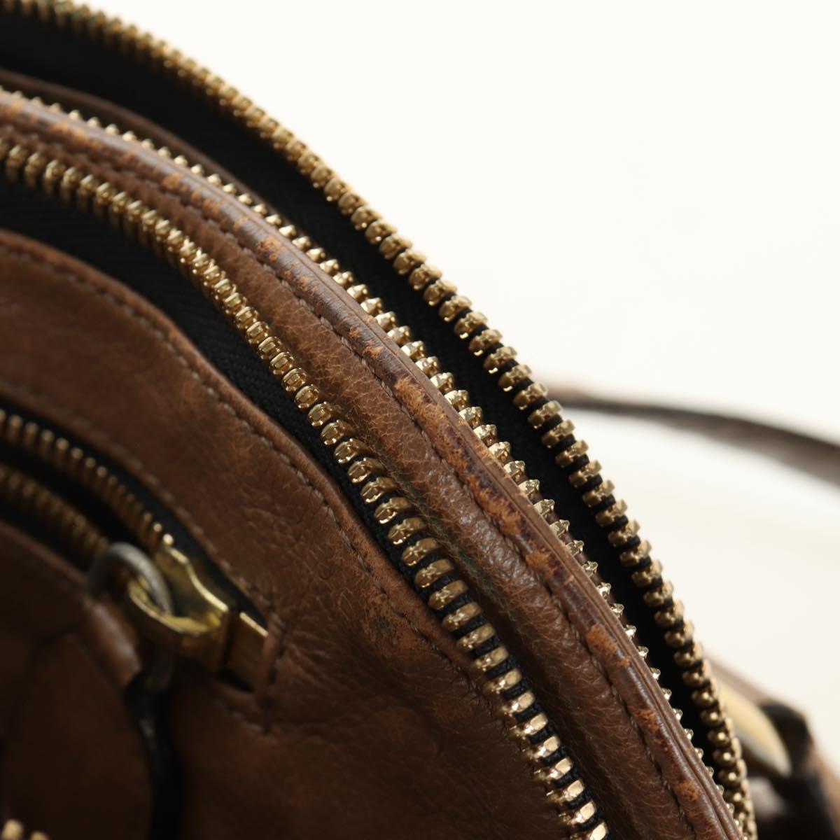Chloe Hand Bag Leather 2way Brown Gold Auth 151789
