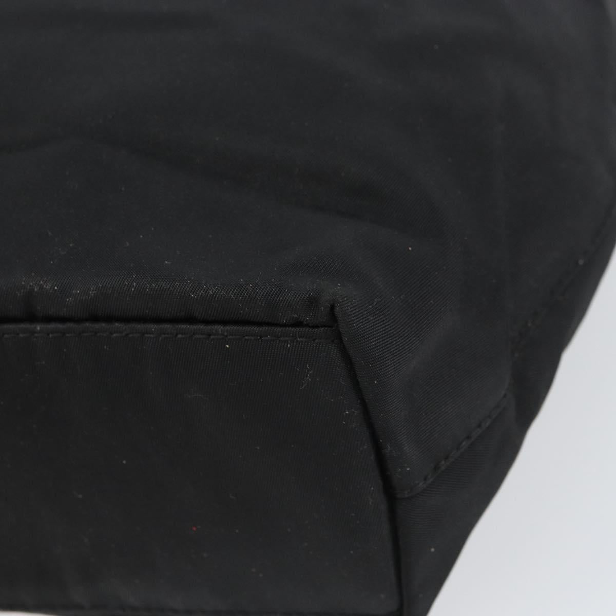 Christian Dior Maris Pearl Hand Bag Nylon Black Silver Auth 151790