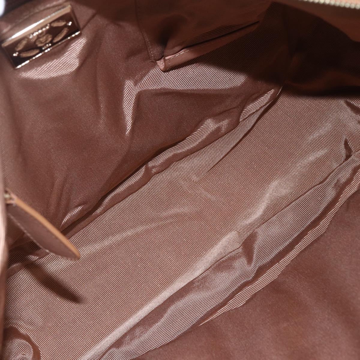 BALLY Hand Bag Leather Beige Gold Auth 151798