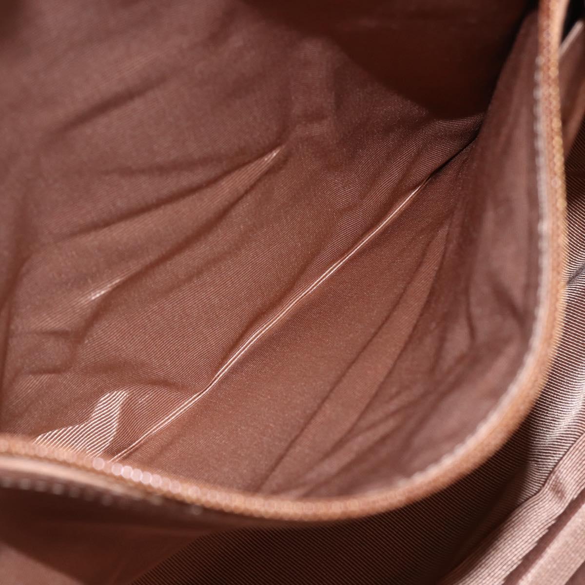 BALLY Hand Bag Leather Beige Gold Auth 151798