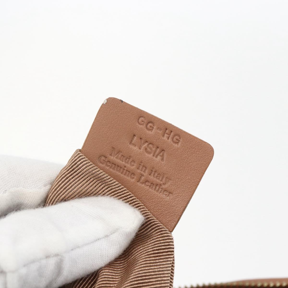 BALLY Hand Bag Leather Beige Gold Auth 151798