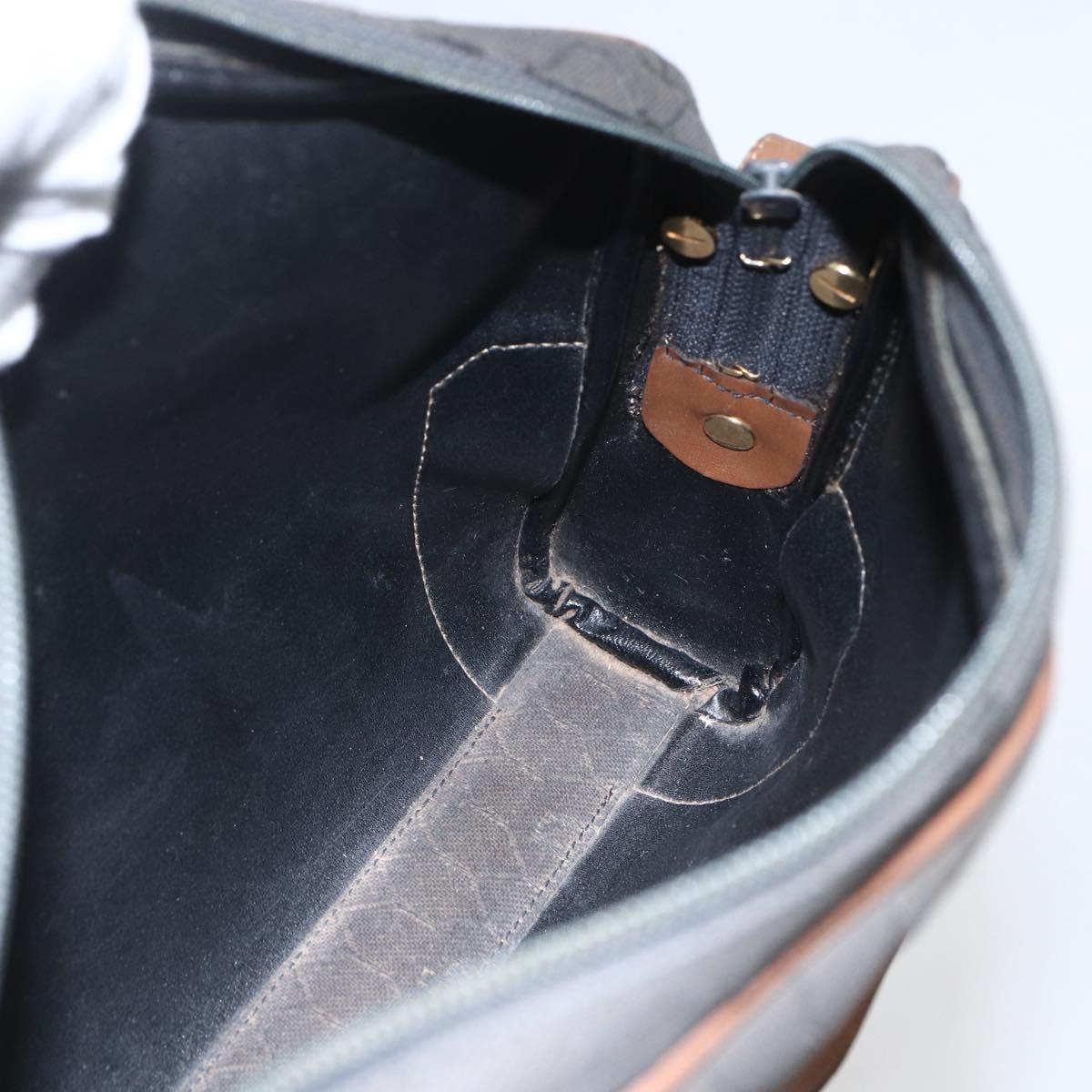 Christian Dior Honeycomb Canvas Shoulder Bag Gray Auth 151804