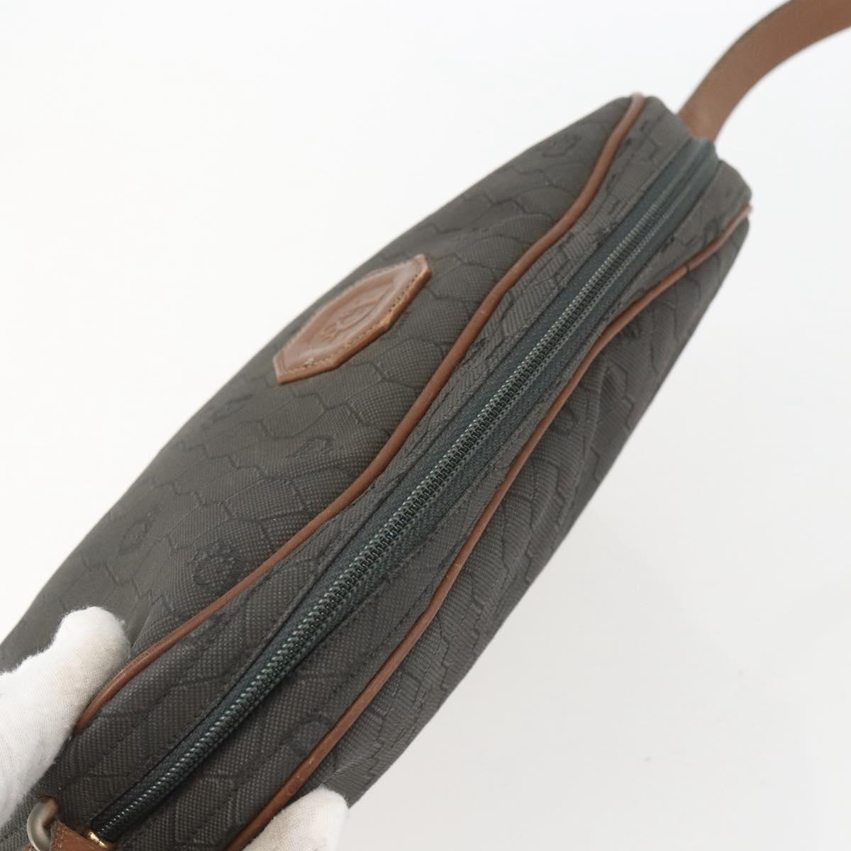 Christian Dior Honeycomb Canvas Shoulder Bag Gray Auth 151804