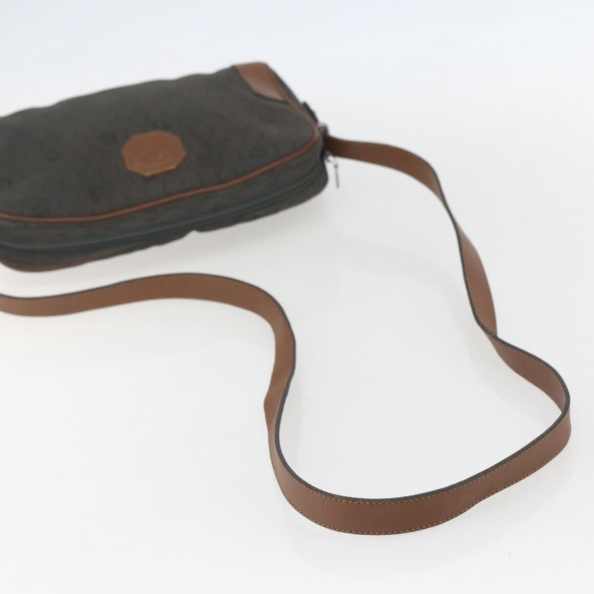 Christian Dior Honeycomb Canvas Shoulder Bag Gray Auth 151804