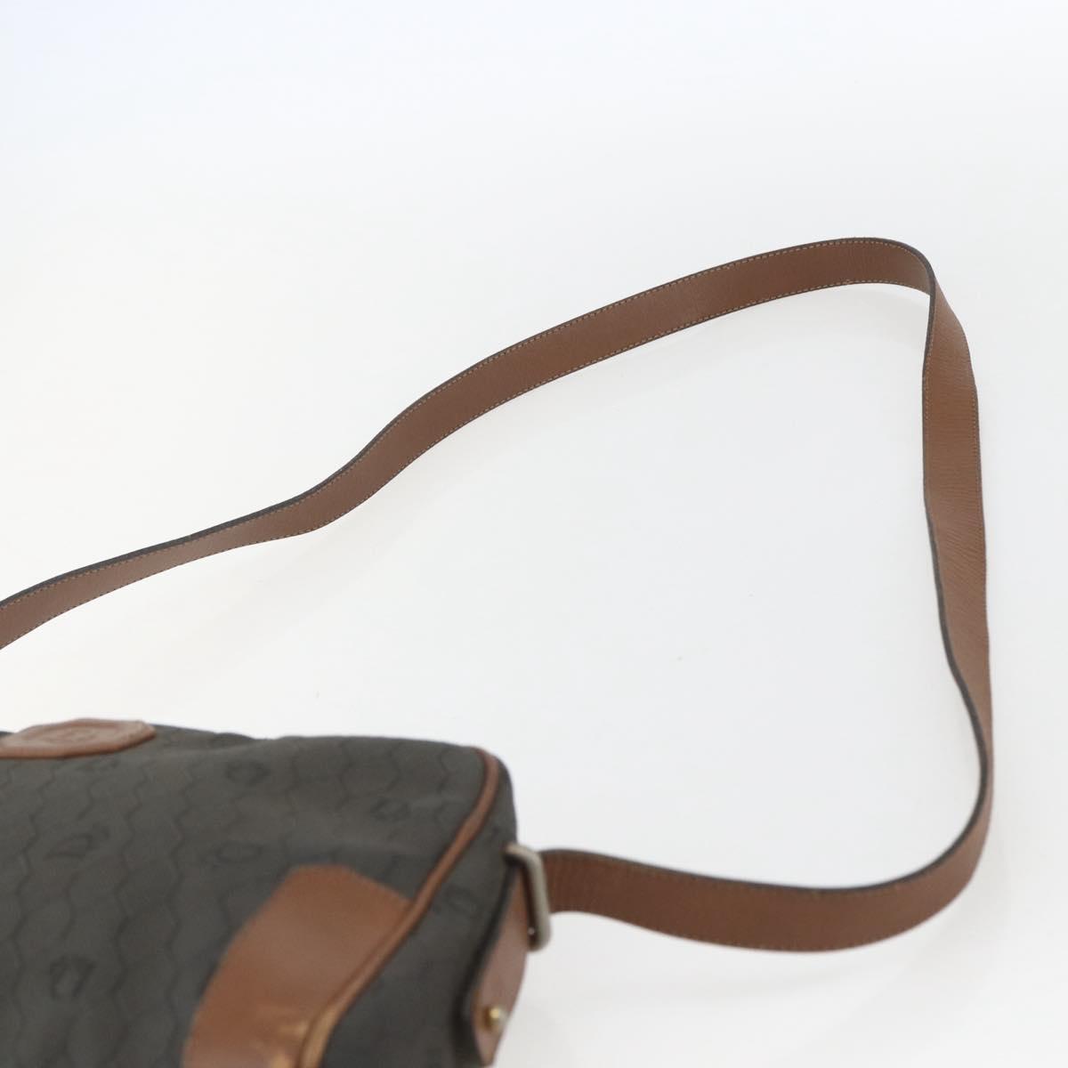 Christian Dior Honeycomb Canvas Shoulder Bag Gray Auth 151804