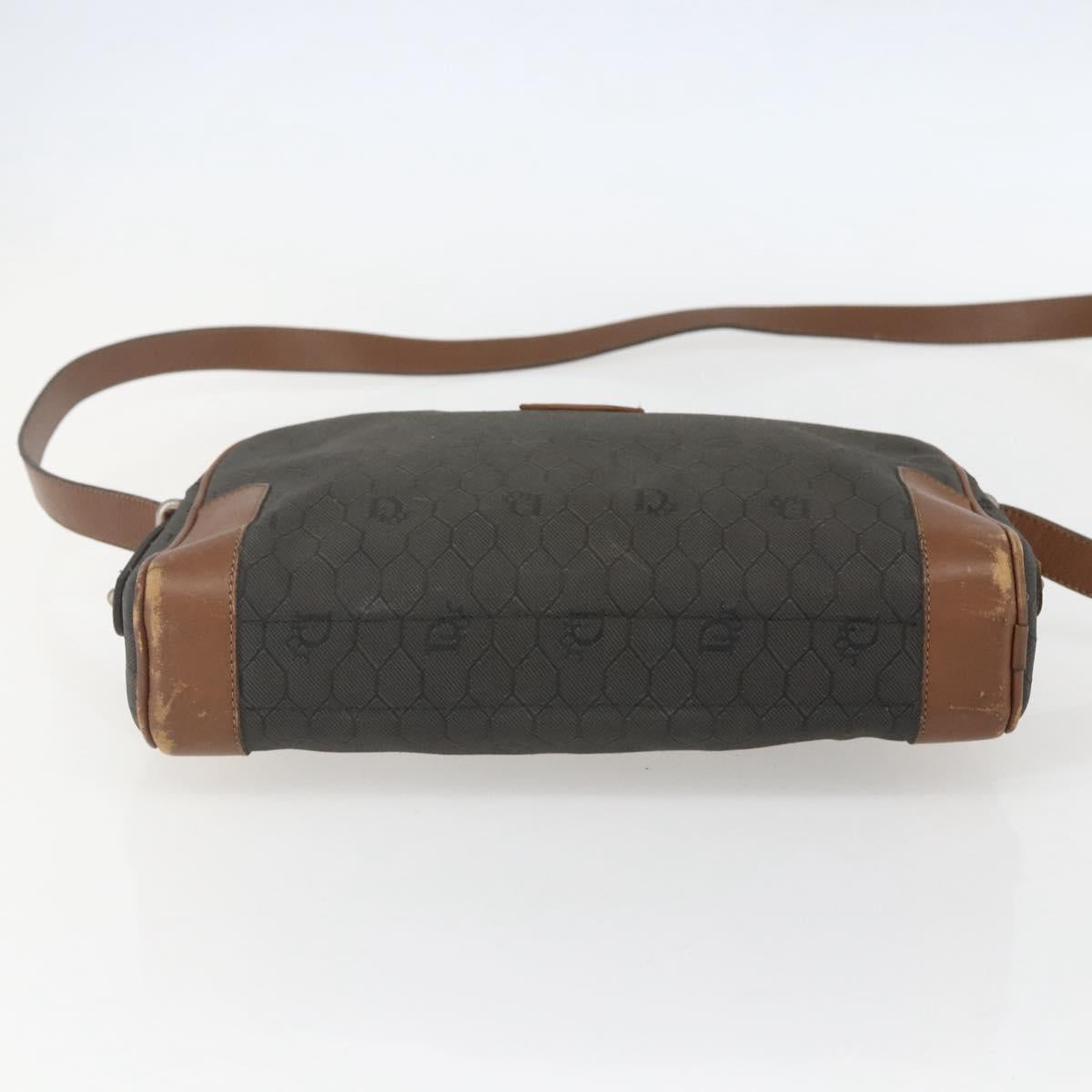 Christian Dior Honeycomb Canvas Shoulder Bag Gray Auth 151804