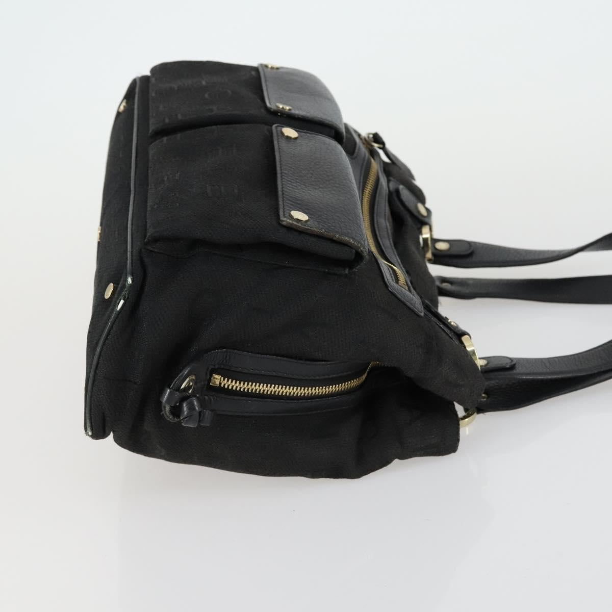 BVLGARI Tote Bag Canvas 3 Set Black Auth 151805