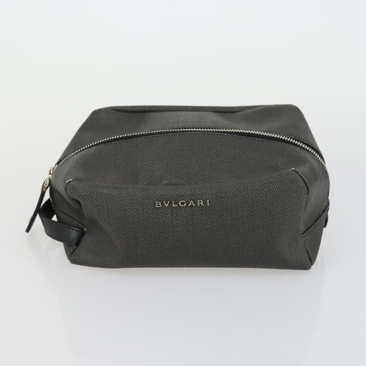 BVLGARI Tote Bag Canvas 3 Set Black Auth 151805