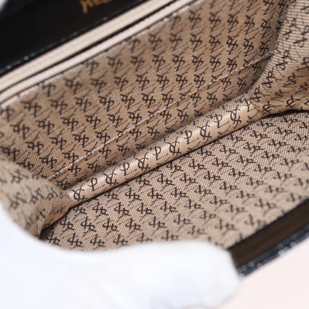 SAINT LAURENT Shoulder Bag Leather Black Gold Auth 151813