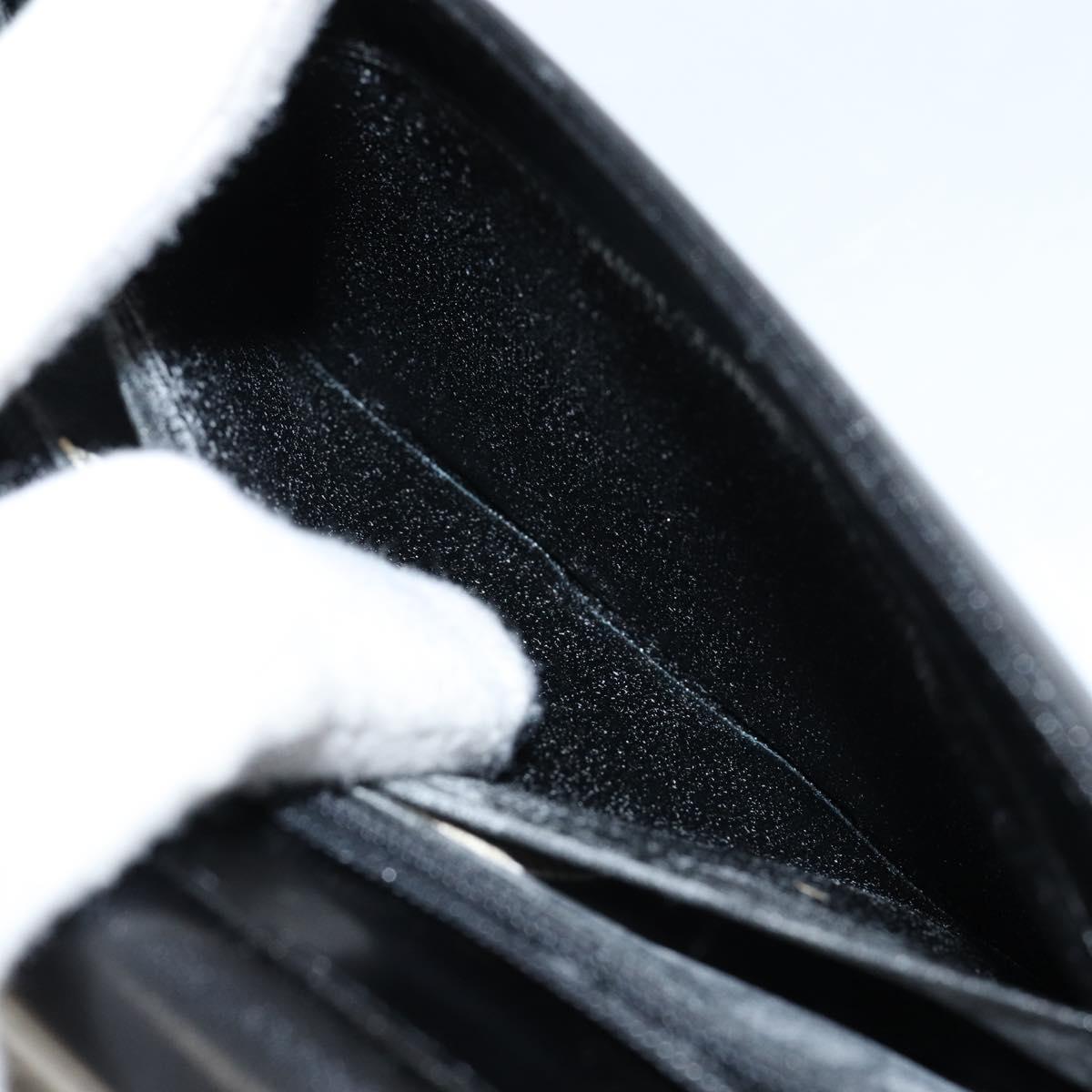 GIVENCHY Hand Bag Leather Black Gold Auth 151826