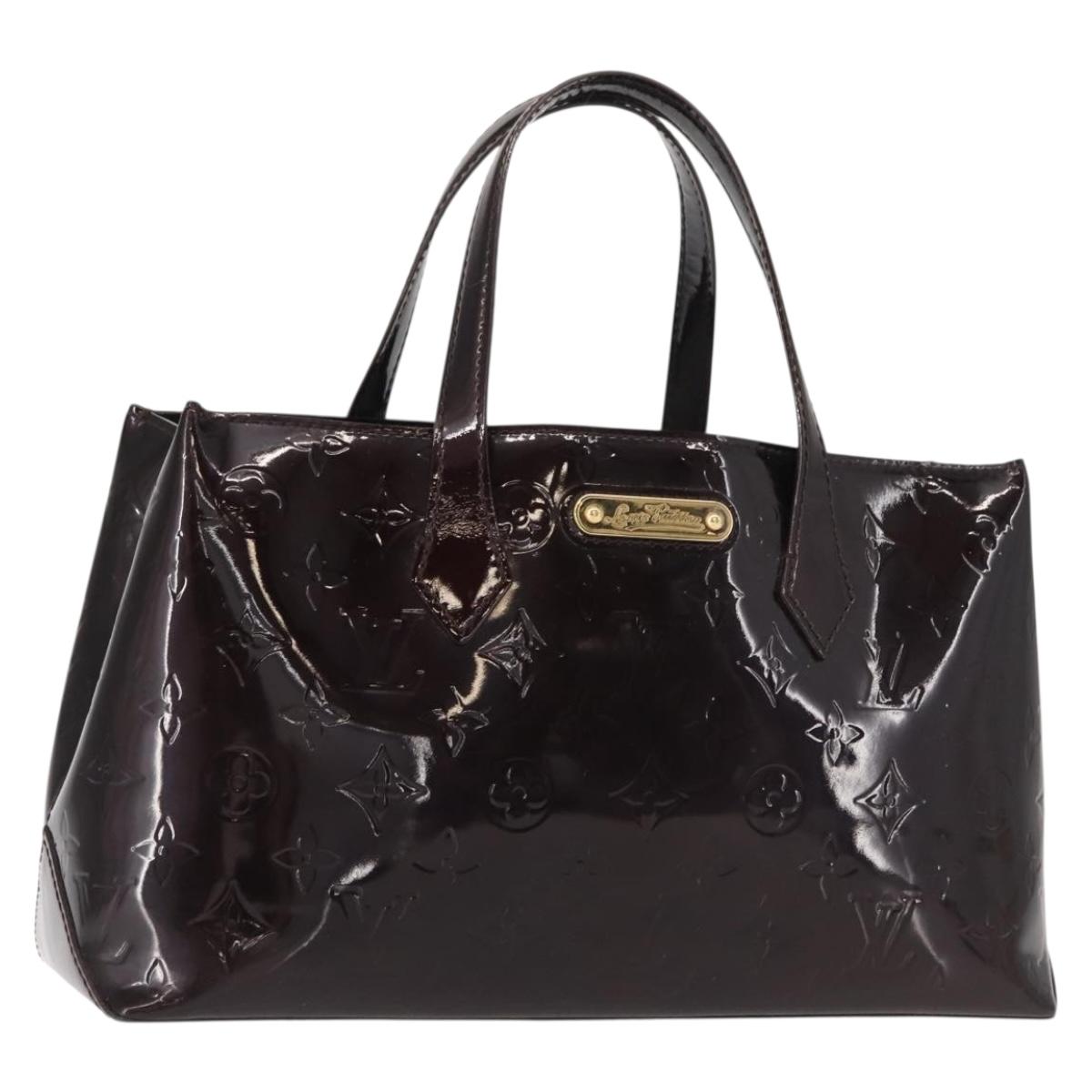 LOUIS VUITTON Monogram Vernis Wilshire PM Hand Bag Amarante M93641 Auth 151830