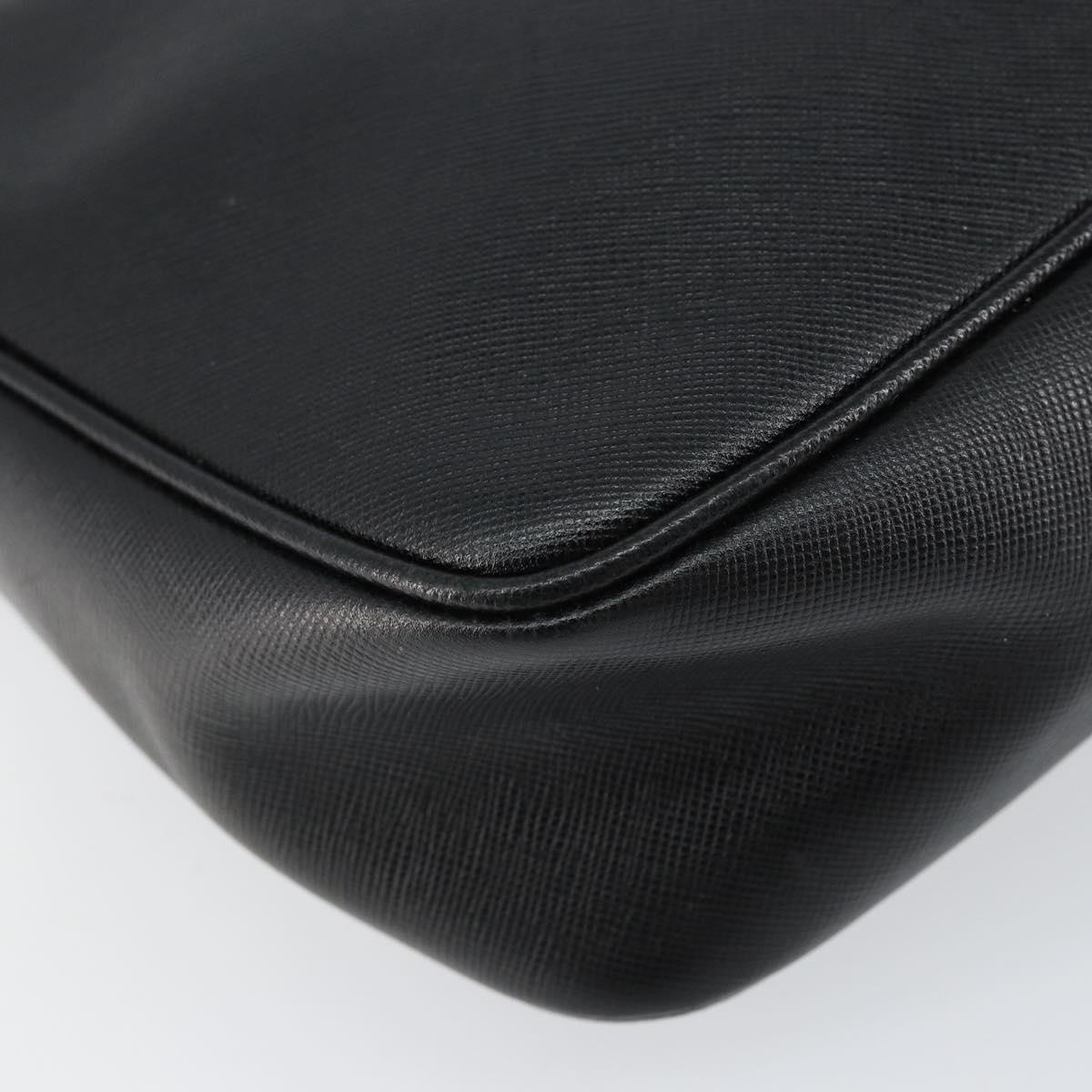 Salvatore Ferragamo Shoulder Bag Leather Black Auth 151842