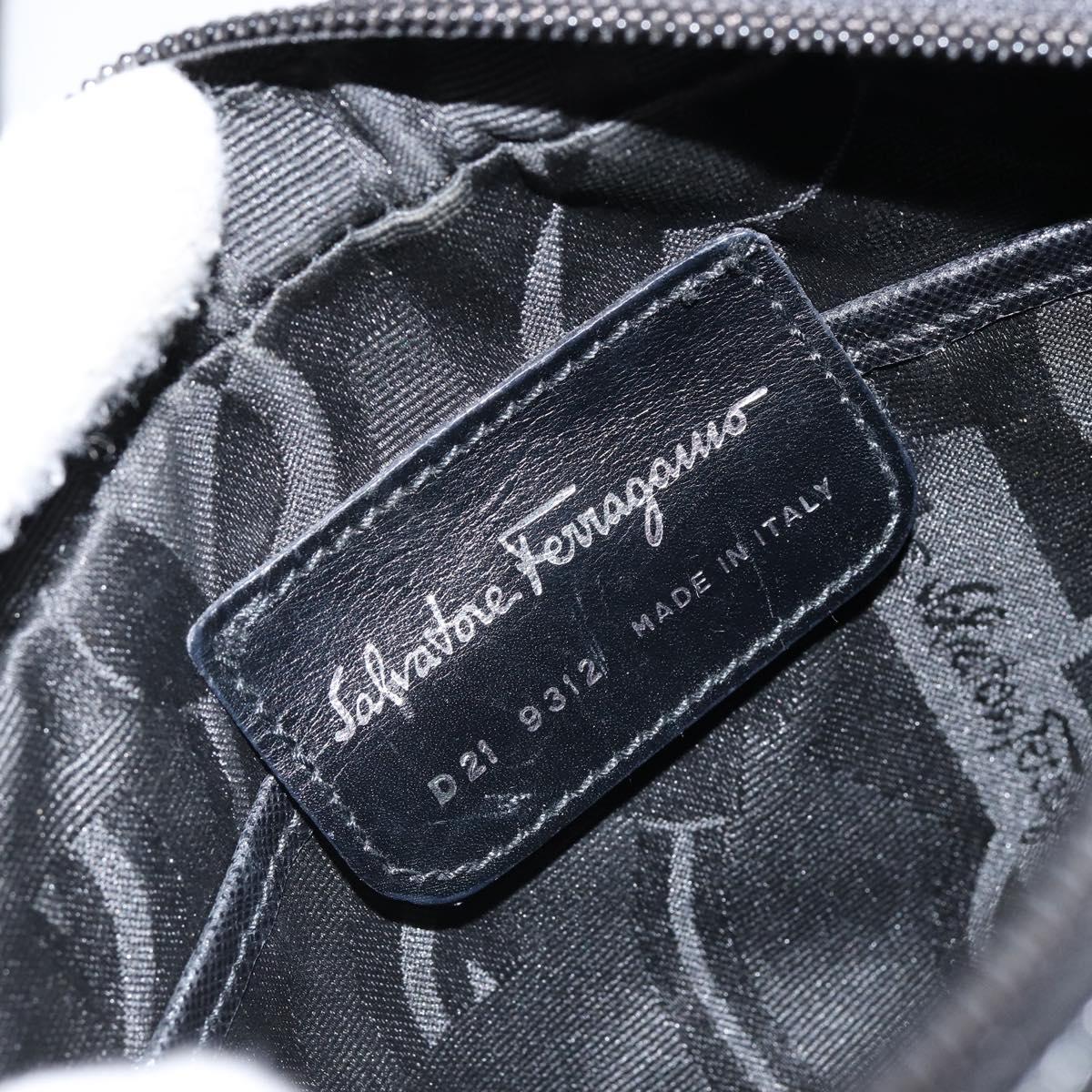 Salvatore Ferragamo Shoulder Bag Leather Black Auth 151842