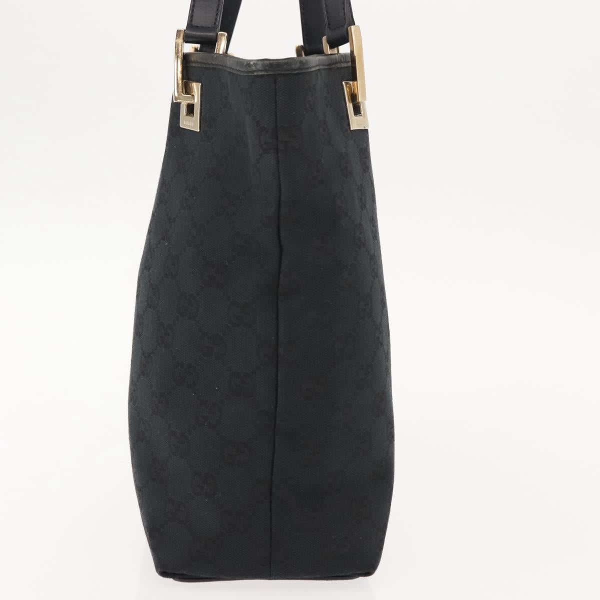 GUCCI GG Canvas Tote Bag Black Gold 002 1099 Auth 151846