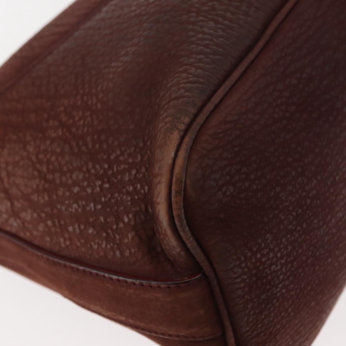 BVLGARI Medallion Shoulder Bag Leather Brown Gold Auth 151855