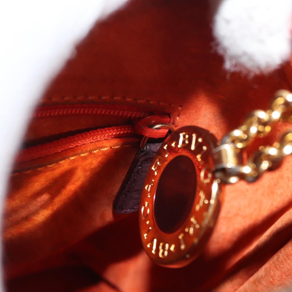 BVLGARI Medallion Shoulder Bag Leather Brown Gold Auth 151855