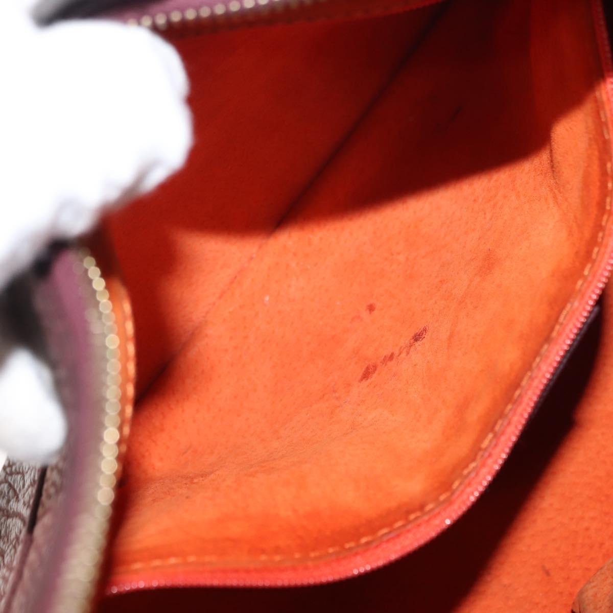 BVLGARI Medallion Shoulder Bag Leather Brown Gold Auth 151855