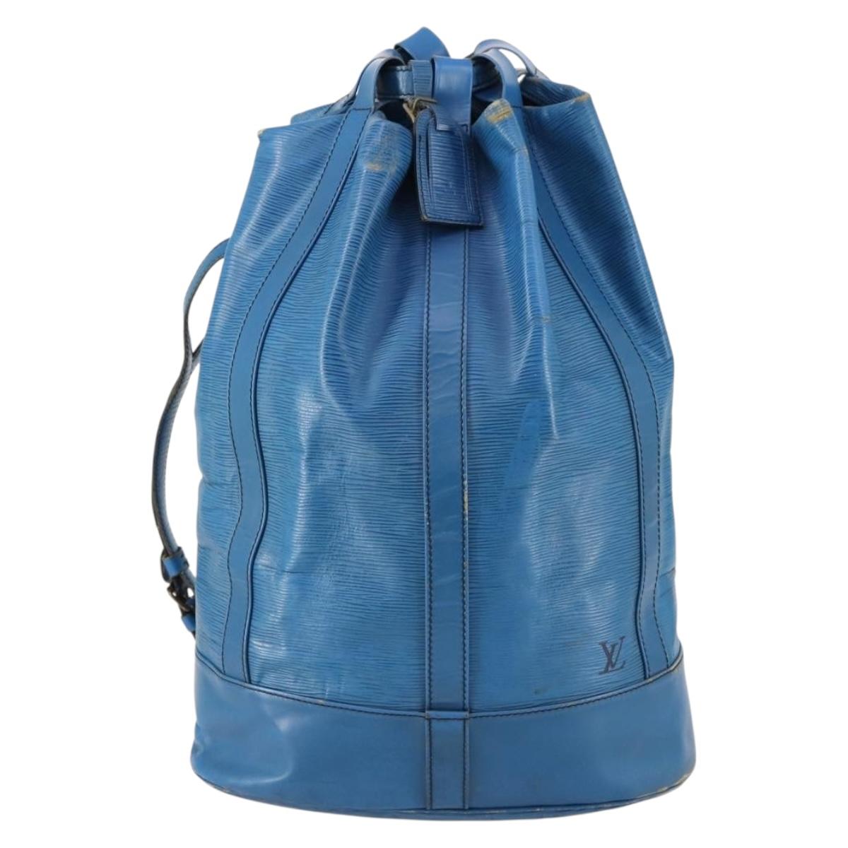 LOUIS VUITTON Epi Randonnee GM Shoulder Bag Blue M43085 LV Auth 151856