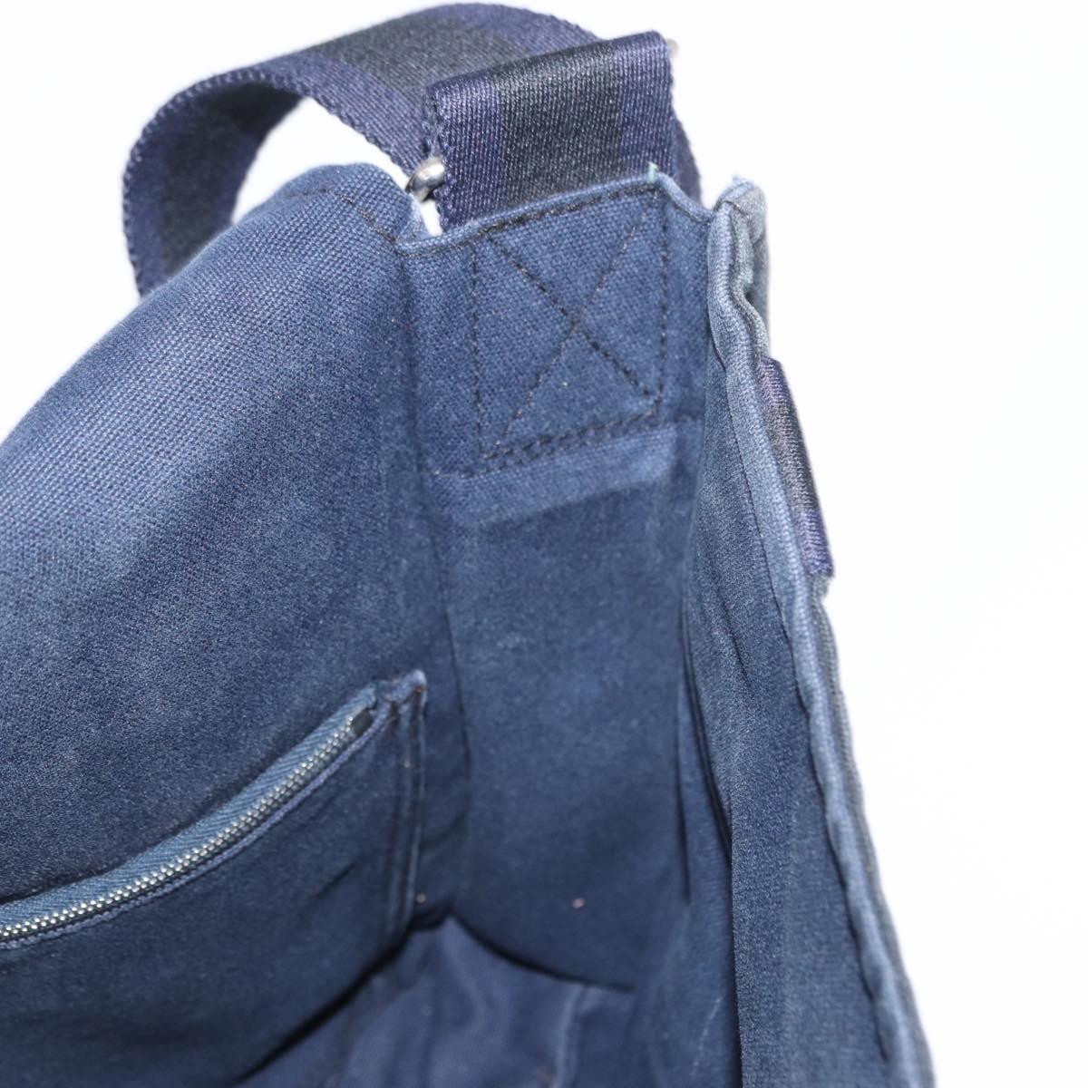 HERMES Fourre Tout Bassas PM Shoulder Bag Canvas Navy Auth 151857