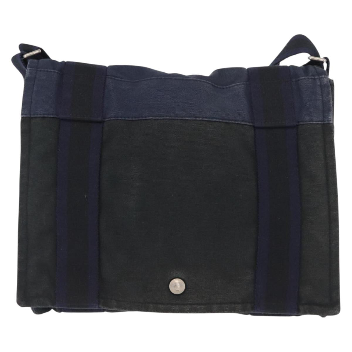 HERMES Fourre Tout Bassas PM Shoulder Bag Canvas Navy Auth 151857