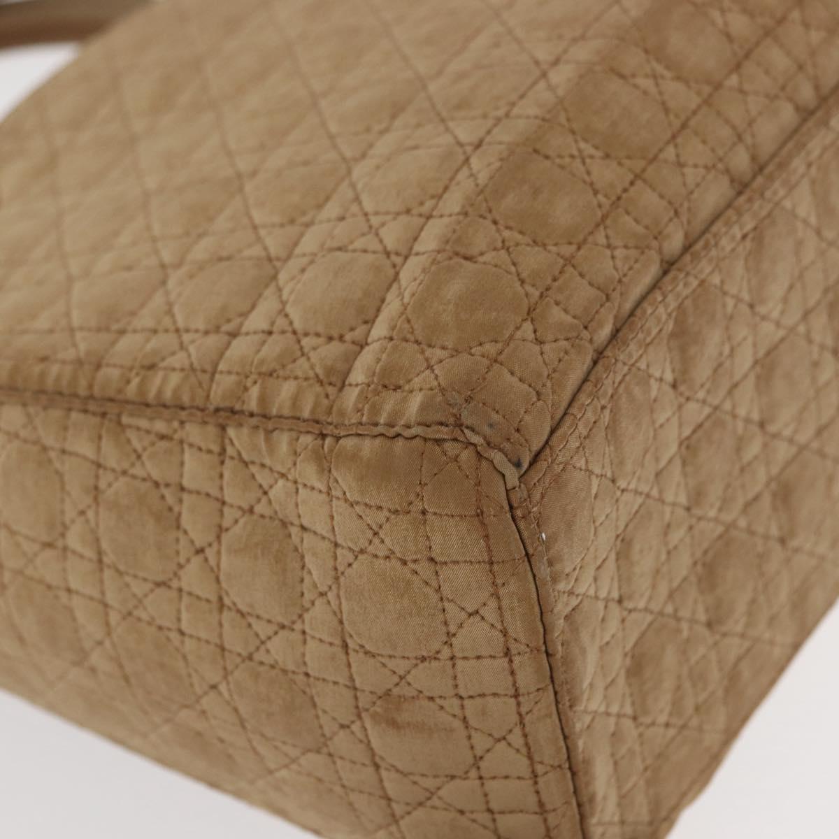 Christian Dior Lady Dior Canage Hand Bag Beige Gold Auth 151860