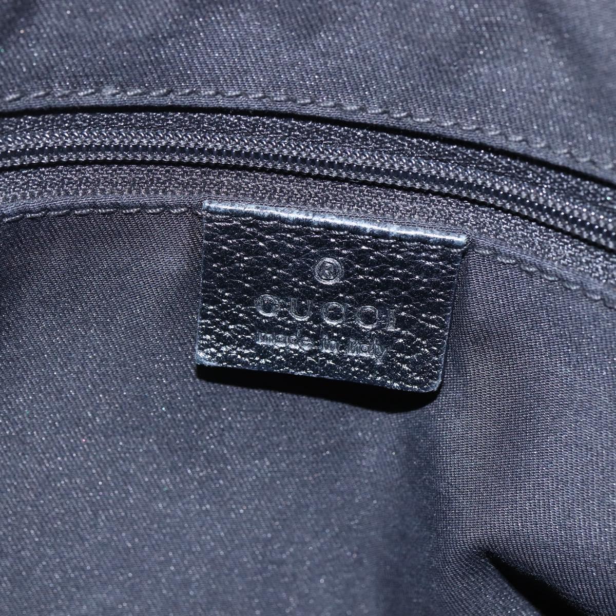 GUCCI GG Canvas Hand Bag Black Gold 141471 Auth 151862